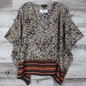 Melissa Page* Women's Tunic Button Down Straight Hem V-Neck Blouse~ Size S/M